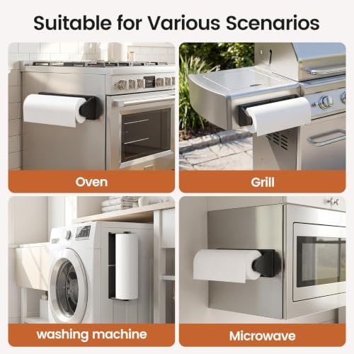 Magnetic Kitchen Organizer Set, Storage Basket & Paper Towel Holder - Image 5