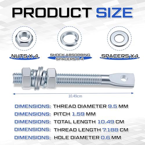 Tandefio 2 Pack #41 Chain Links, 2 Adjustment Bolts Slide Gate Opener - Image 2