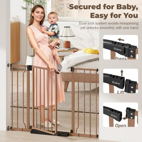 29"-45" Baby Gate for Stairs & Doorways, Auto Close Dog Gate Indoor - Image 4