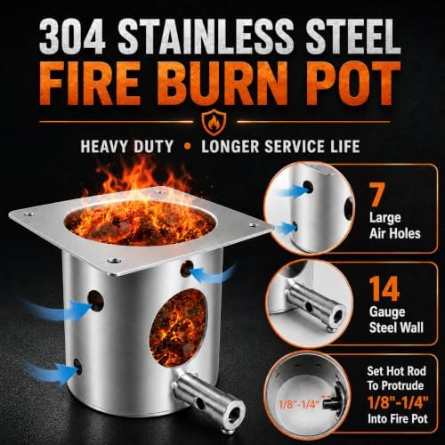 304 Stainless Steel Fire Burn Pot Replacement Parts for Traeger, Pit Boss - Image 3