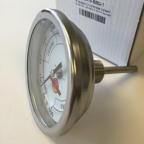 LavaLock® 3" Adjustable Gas Charcoal Smoker Pit Grill BBQ Thermometer Electric Heavy Duty Stainless 2.5" stem - Image 3