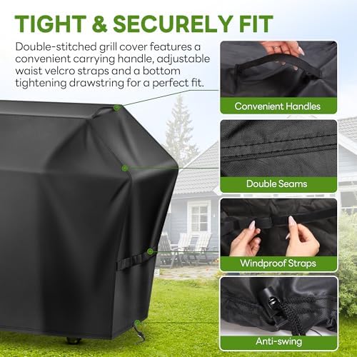 65 Inch Grill Cover for Outdoor Grill,Waterproof,Anti-UV&Fade Protection - Image 4