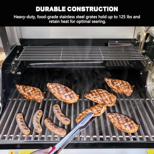 SUS304 9MM Stainless Steel Grill Grates for Ninja FlexFlame PG300 Series,XSKGRILLGRATE Upgrades Premium Grill Grates Durable,Easy to Clean,Heat Retaining,Upgrade for FlexFlame Grill Accessory,Set of 2 - Image 3
