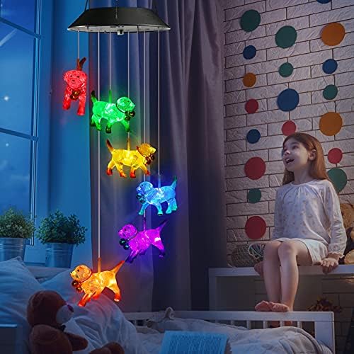 Toodour Solar Wind Chime, Color Changing Wind Chimes Dog - Image 5