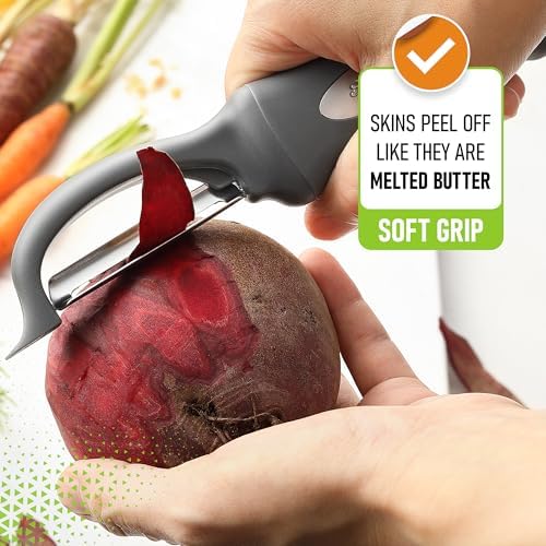 Spring Chef Swivel Potato Peeler for Kitchen with Ergonomic Handle, Gray - Image 6