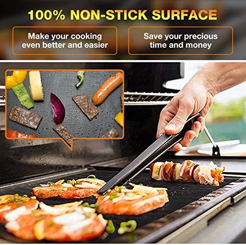 Grill Mats for Outdoor Grill, Non Stick BBQ Grill Mat Set of 3 - Image 4