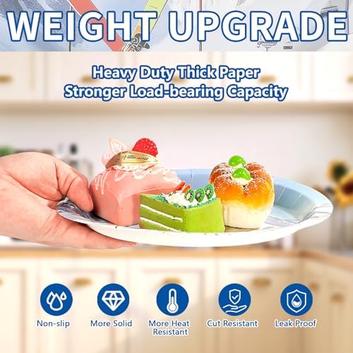 50Pcs Winter Ski Paper Plates 9 Inch Heavy Duty Disposable Skiing Snowy Mountain Dessert Plates Winter Mountain Ski Sport Adventure Decorations for Boys Girls Skier Birthday Holiday Party Supplies - Image 6