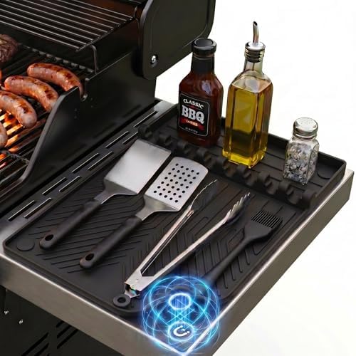 Magnetic Silicone Grill Mat for Side Shelves, 16x11.5 in, Black by Unknown
