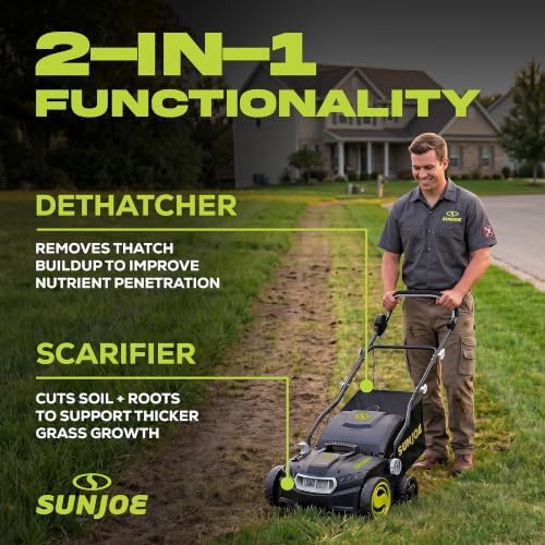 Sun Joe Corded Dethatcher & Scarifier with 13.2-Gal Bag, AJ808E - Image 2