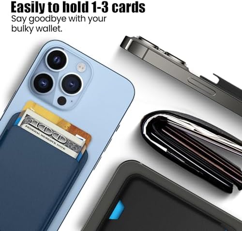 iLodn Magnetic Wallet Compatible with MagSafe for iPhone 17 16 15 14 13 12 Pro Max Air Plus Model, Mag 3 Safe Card Holder Stick on Accessories for Cell Phone & Case, Forest - Image 3