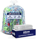 Plasticplace 65 gallon Trash Bags │ 1.5 Mil │ Clear Heavy Duty Garbage Can Liners │ 50” x 48” (50Count) by Plasticplace