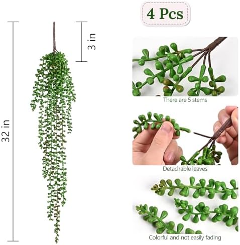 Waipfaru 8Pcs Artificial Hanging Plants for Outdoors, Fake Vines Greenery - Image 5