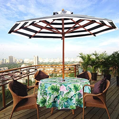 EHouseHome Outdoor Indoor 70inch Round Tablecloth with Umbrella Hole and Zipper, Waterproof Zippered Patio Table Cloths, Spring/Summer Table Covers for Backyard Circular Table/BBQs/Picnic - Image 3