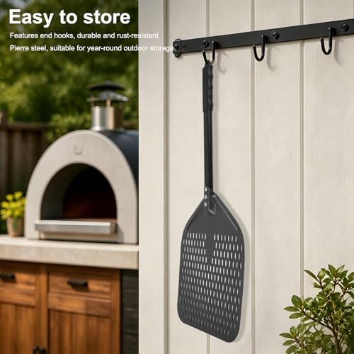 12in Perforated Pizza Peel Paddle Long Handle Compatible with Ninja MO201 - Image 3