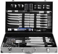 30 Piece BBQ Grilling Gift Set - Professional Grade Stainless Steel Barbecue Grill Tool Set with Aluminum Storage Case - Includes 4-in-1 Spatula Turner, Tongs and Many Other BBQ Grilling Accessories by CheerCollection