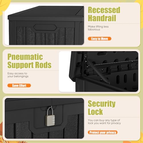 Devoko HDPE 240 Gallon Deck Box Double-Wall with Divider - Image 3