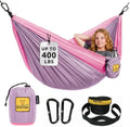 Wise Owl Outfitters Kids Hammock - Small Camping Hammock, Kids Camping Gear w/Tree Straps and Carabiners for Indoor/Outdoor Use, Kid Size Lavender & Pink by WiseOwlOutfitters