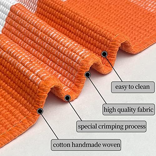 SEEKSEE Halloween Decor Buffalo Plaid Outdoor Rug 27.5x43 Orange and White Front Door Mat, Layering Rug for Porch, Halloween Doormat, Front Porch Rug for Outdoor Entrance Entryway Patio Porch Decor - Image 5