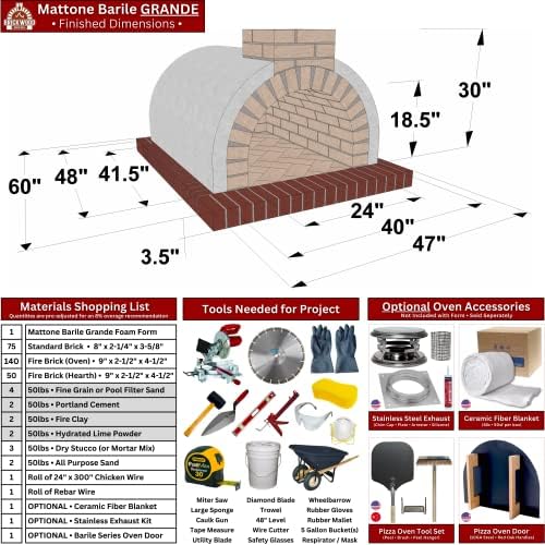 Mattone Barile Grande DIY Wood Fired Pizza Oven - Build a Large Backyard Brick Oven with Locally Sourced Masonry Materials - Image 6