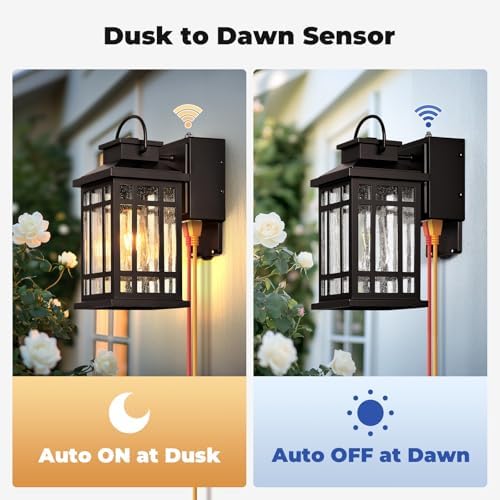 Dusk to Dawn Outdoor Lighting with GFCI Outlet, Oil Rubbed Bronze - Image 3