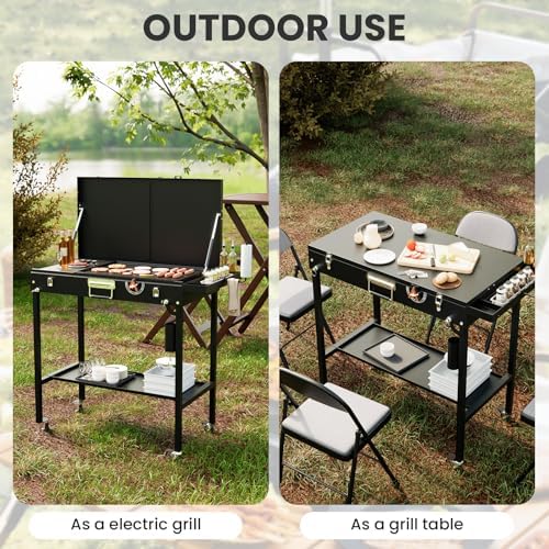 AEWHALE 2-in-1 Outdoor Table & Electric Grill 1800W - Image 5