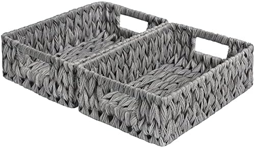 GRANNY SAYS Bundle of 2-Pack Baskets For Pantry Storage & 1-Pack Picnic Utensil Holder Caddy - Image 2