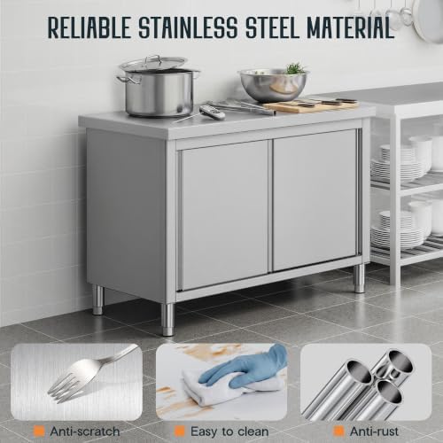 SPECRAFT 48x23x33 Inch Stainless Steel Prep Table Cabinet - Image 4