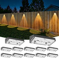 NIORSUN Solar Fence Lights,12 Pack Deck Light,Led Lights Warm White Outdoor Wall Lights,IP45 Solar Powered Light Waterproof for Backyard/Pool/Railing/Patio/Porch/Step/Outside/Garden (Black) by NIORSUN