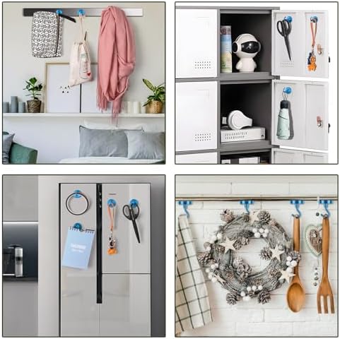 VNDUEEY Cruise Must Haves, 80 Lbs Magnetic Hooks, Cruise Magnets for Door, Travel Essentials, Magnetic Hooks for Hanging, Magnetic Hanger for Refrigerator, Kitchen, Classroom,Garage (Blue, Pack of 10) - Image 7