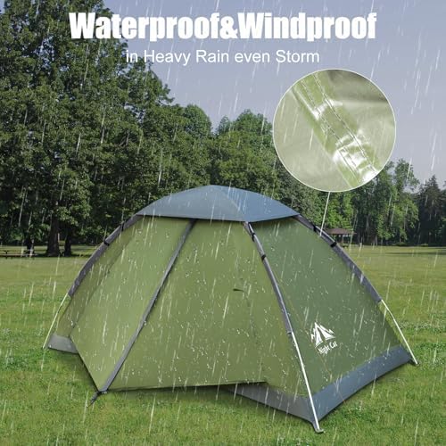 Night Cat Backpacking Tent for One 1 to 2 Persons Lightweight Waterproof Camping Hiking Tent for Adults Kids Scouts Easy Setup Single Layer 2.2x1.2m - Image 4