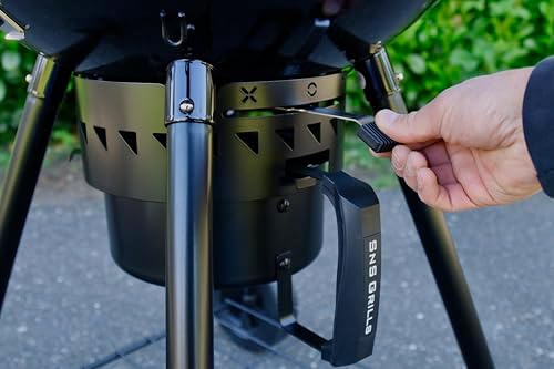 "Slow 'N Sear SnS Grills Black Edition 22"" Charcoal Kettle Grill, Porcelain Enamel, with Deluxe Insert and EasySpin Grate" - Image 6