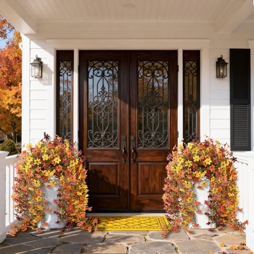 INQCMY Artificial Fake Hanging Flowers Plants for Outdoor Fall Decoration - Image 3
