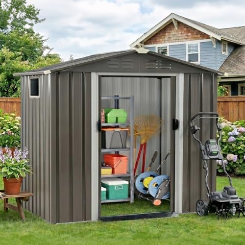 Vongrasig 6x4 FT Outdoor Storage Shed with Window & Lockable Door - Image 2