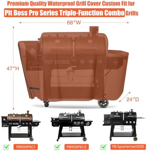 QuliMetal Grill Cover for Pit Boss PB1230 1100 Series Combo Grill - Image 2