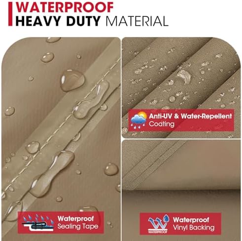 Unicook Grill Cover Heavy Duty Waterproof, UV Proof, 50 Inch, Neutral Taupe - Image 3