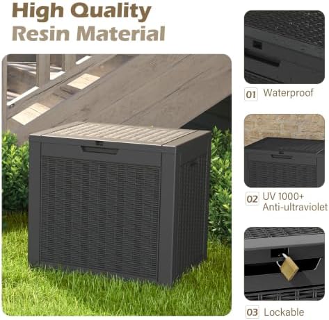 Outdoor Storage Waterproof Deck Box for Patio (31 Gallon, Black) - Image 4