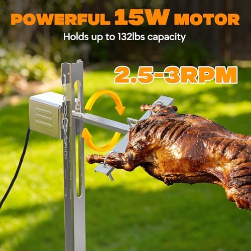 onlyfire Stainless Steel Pig Lamb Roaster with 15W 110V Powerful Motor - Image 3