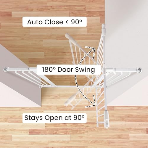 BalanceFrom 29.1-43.3" Easy Walk-Thru Baby and Pet Safety Gate with Hold-Open and Auto-Close – Adjustable Steel Barrier for Stairs, Doorways, and Hallways, No Drilling Installation - Image 5