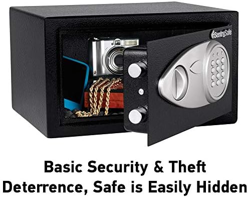 SentrySafe Medium Safe with Digital Keypad, Lock Box with Code has Interior Lining and Bolt Down Kit that Secures Pistol, Money, 0.41 Cubic Feet, 7.6 x 11.4 x 10.4 Inches, X041E - Image 4