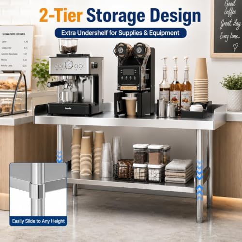 Stainless Steel Equipment Stand, 24 x 24 x 26 Inch Work Table - Image 6