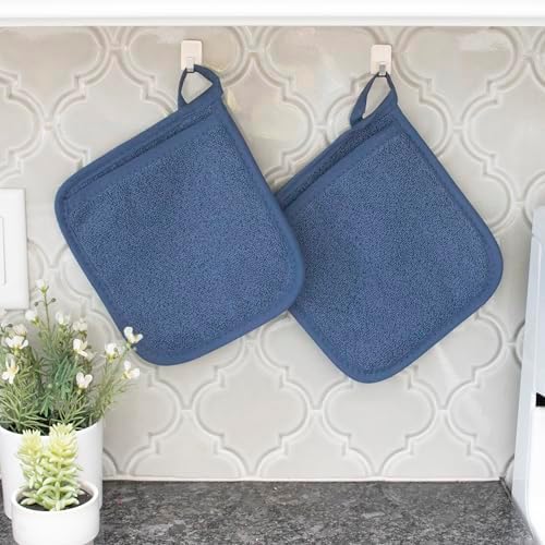 RITZ Terry Potholder & Hot Pad: Unparalleled Heat Resistant, Durable 100% Cotton – Ergonomically Designed for Optimal Grip – Easy-Care Machine Washable – 4-Pack, Dew/Federal - Image 5