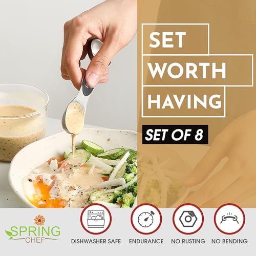 Spring Chef Stainless Steel Magnetic Measuring Spoons Set of 8, Gray - Image 2