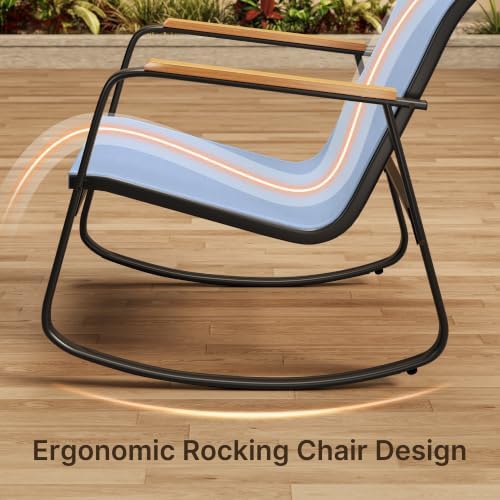 Ahomly 4-Piece Patio Furniture Set, Textilene Conversation Set, Lightblue - Image 5