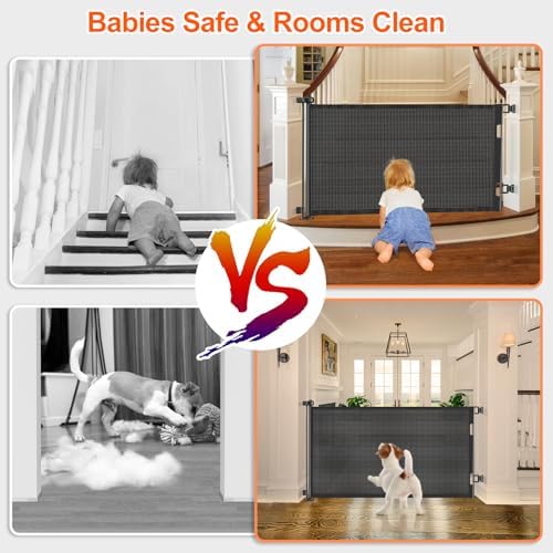 EZIGO 55 Inch Retractable Baby Gates Extra Wide Reinforced Baby Dog Gate - Image 4