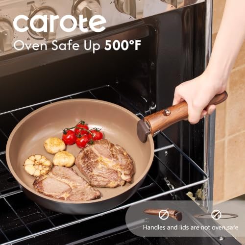 CAROTE 25pcs Ceramic Cookware Set, Pots and Pans Set with Detachable Handle - Image 6