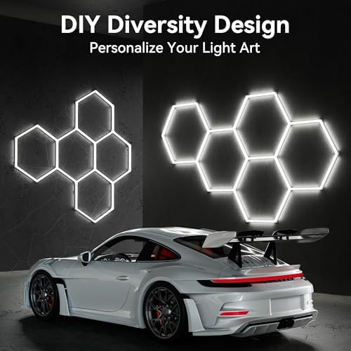 MODERN Hexagon Garage Lights，25 Pack 216W 25920LM High Brightness Hexagon Garage LED Lights for Garage, Shopping Mall, Workshop and Car Detailing Shop etc. … … … - Image 2