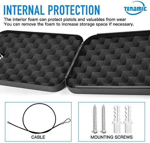 Tenamic Pistol Safe, Portable Travel Gun Safe, Solid Steel Handgun Lock Box for Home, Gun Safes for Car, Black - Image 5
