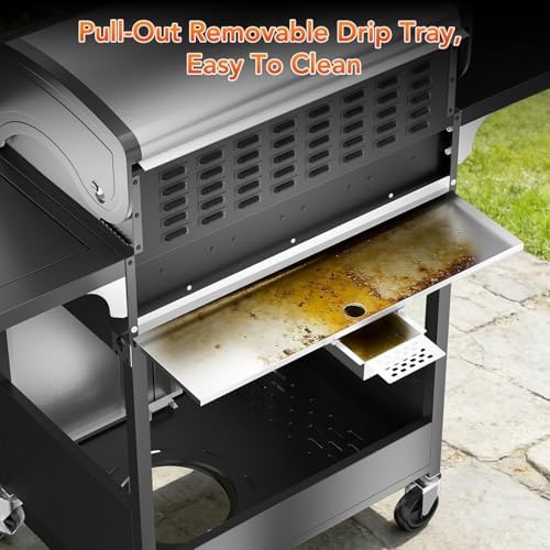 R.W.FLAME 3-Burner Gas Grill with Side Burner, 34,000 BTU, Stainless BBQ - Image 6