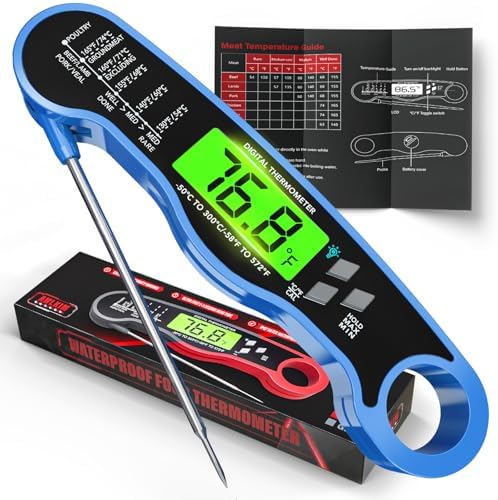 AWLKIM Meat Thermometer Digital, Instant Read Food Thermometer, Blue by AWKLIM