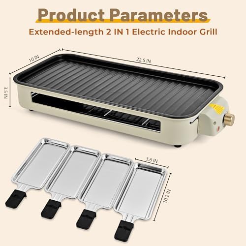 Pukomc Electric Indoor Grill,2 in 1 Indoor Grills for Kitchen - Image 2